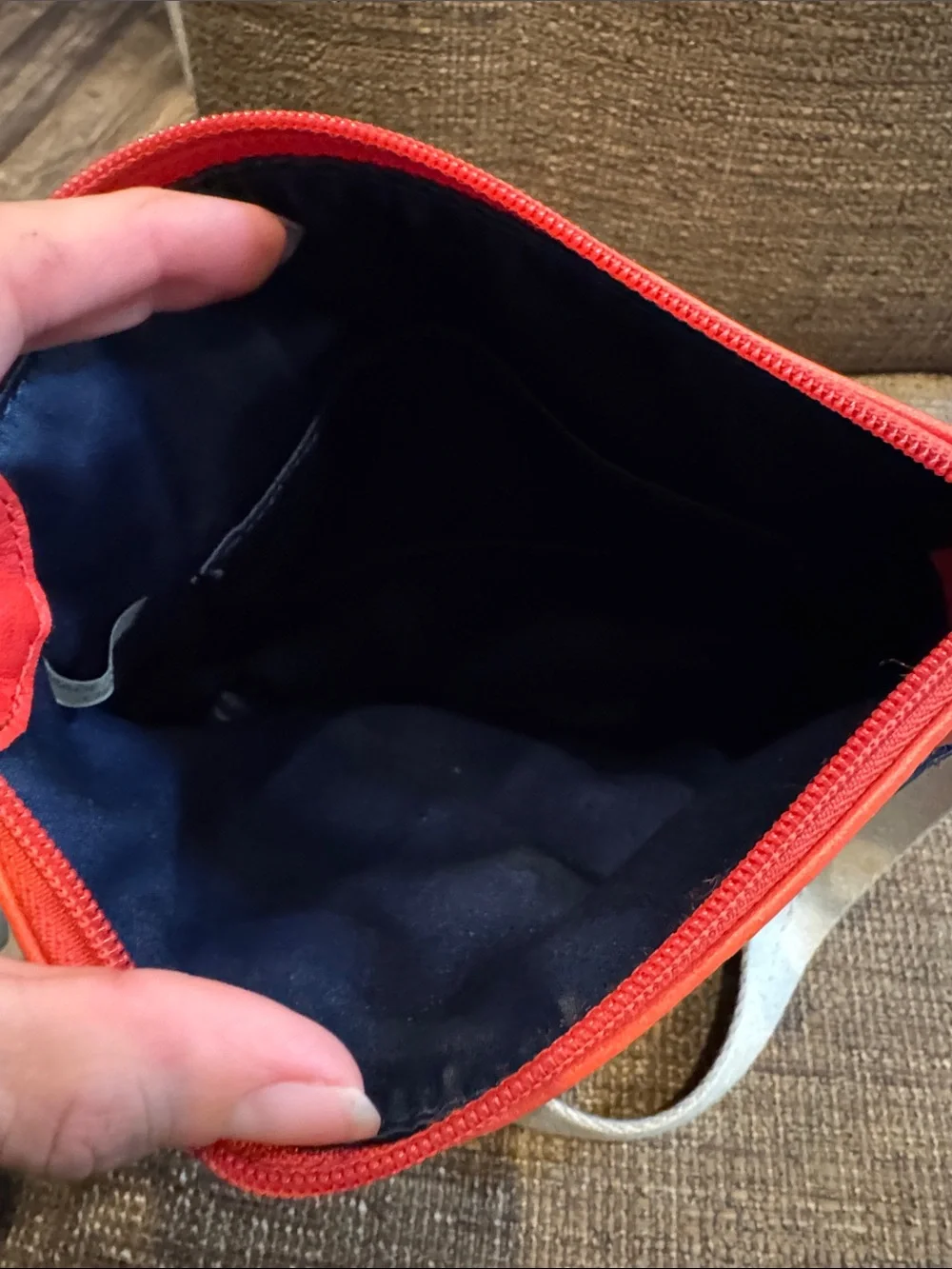 Coach park orange and navy crossbody bag purse